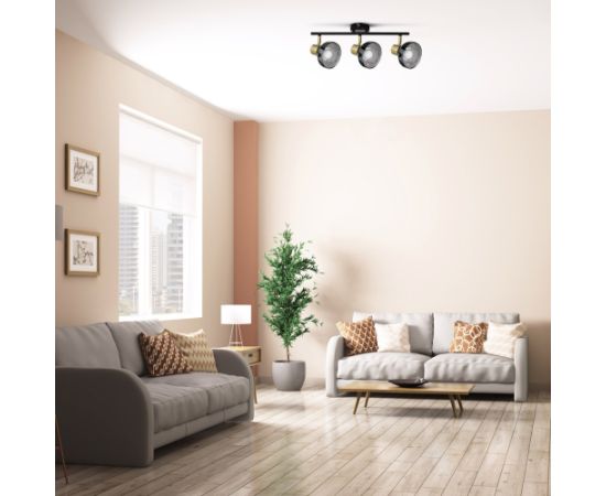 Activejet LISA triple spotlight black-gold ceiling wall lamp E14 wall lamp for living room