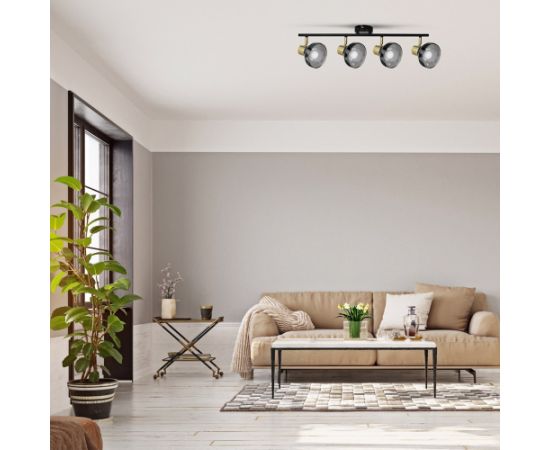 Activejet LISA double black and gold ceiling wall light strip E14 wall lamp for living room