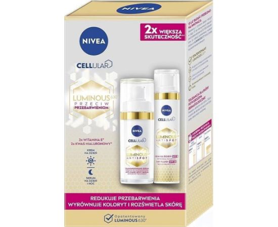 Nivea Nivea Cellular Luminous 630 zestaw krem na dzień przeciw przebarwieniom 40ml + intensywne serum na przebarwienia 30ml Парфюмерные наборы