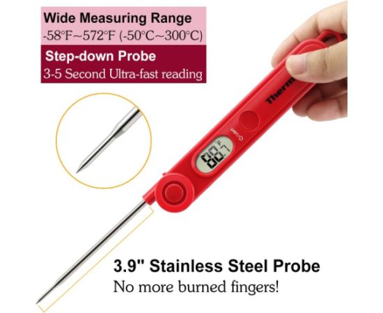 ThermoPro TP-03 digitālais ātrās ēdināšanas termometrs Grilu piederumi