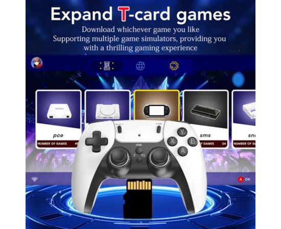 GameBox HY01 64bit Ретро 20K Игра 4K USB стиком консоль для Android x2 беспроводных контроллера Белый