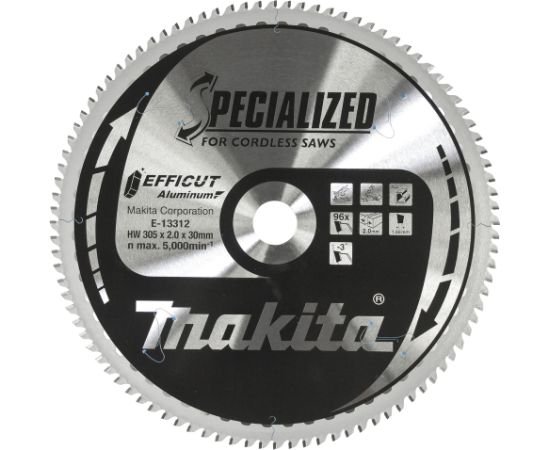 Griešanas disks Makita E-13312; 305x30 mm; Z96; -3°