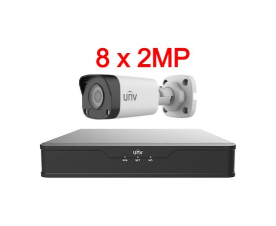 Uniview UNV 2MP комплект IP видеонаблюдения с PoE (NVR + 8 камер)