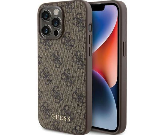 Guess PU 4G Metal Logo Case Aizsargapvalks Priekš Apple iPhone 15