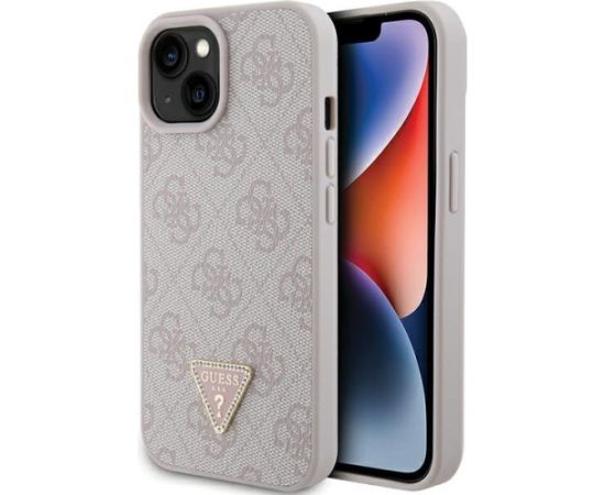Guess PU Leather 4G Triangle Strass Case Защитный Чехол для iPhone 15