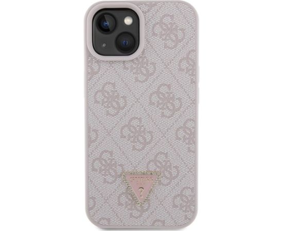 Guess PU Leather 4G Triangle Strass Case Защитный Чехол для iPhone 15