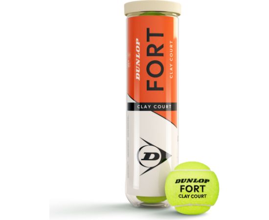 Tennis balls DUNLOP FORT CLAY COURT Premium 4-tube ITF