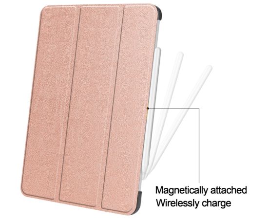 iLike Tri-Fold Эко-Кожаный Чехол-Подставка для Apple iPad Pro 13'' (2024) 7-го Поколения Розовое Золото