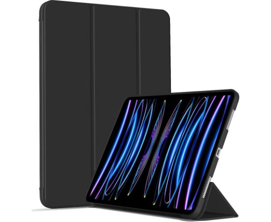 iLike Tri-Fold Eco-Leather Stand Case Apple iPad Pro 11'' (2024) 5th Gen Melns
