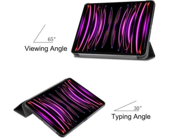iLike Tri-Fold Эко-кожаный чехол-подставка для Apple iPad Air 13 (2024) 6-го поколения Черный