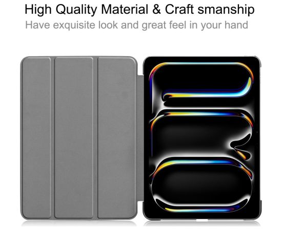 iLike Три-Fold Эко-кожа Подставка Бокс Apple iPad Pro 13'' (2024) 7-е Поколение Черный