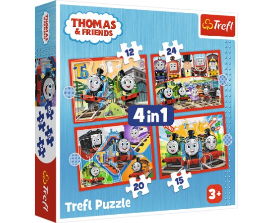 TREFL THOMAS & FRIENDS Pužļu komplekts 4 in 1 Tomass