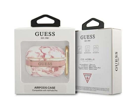 Guess GUAPHCHMAP AirPods Pro cover różowy|pink Marble Strap Collection