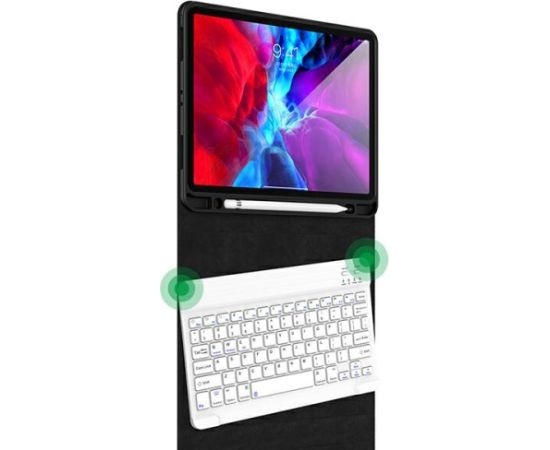 USAMS Winro korpuss ar tastatūru iPad Air 10.9" melns korpuss ar melnu tastatūru|melns vāciņš-melna tastatūra IP109YRU01 (US-BH655)
