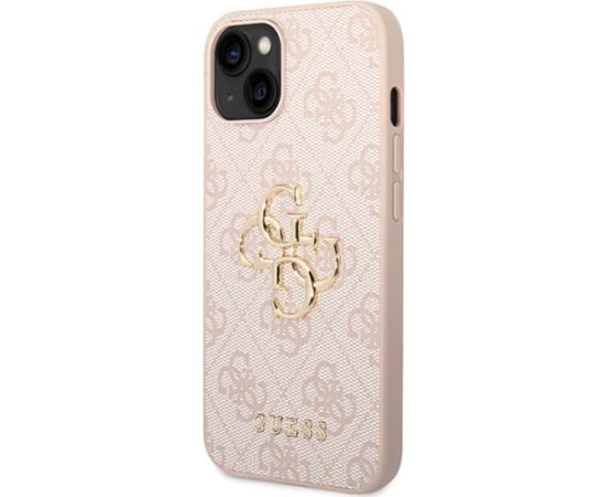 Guess GUHCP15S4GMGPI iPhone 15 6.1" розовый жесткий чехол 4G Большой металлический логотип
