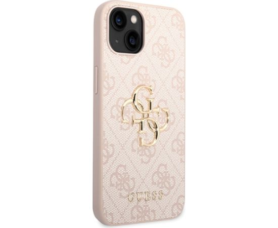 Guess GUHCP15S4GMGPI iPhone 15 6.1" розовый жесткий чехол 4G Большой металлический логотип