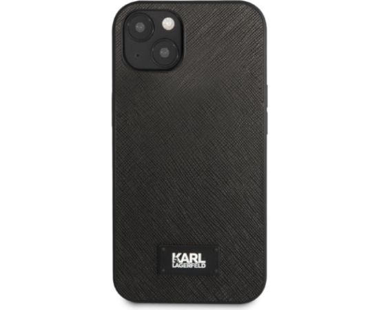 Karl Lagerfeld Saffiano Plaque Case for iPhone 13 Black