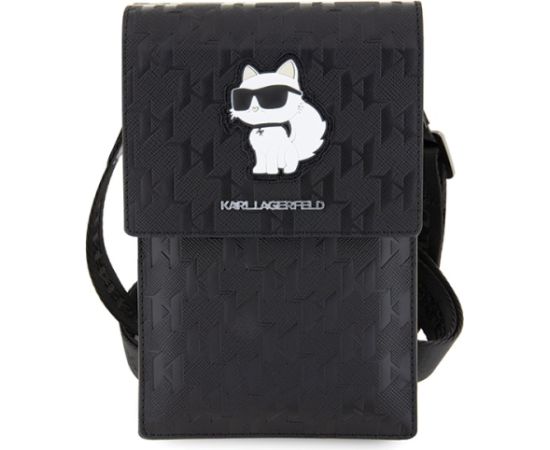 Karl Lagerfeld Saffiano Monogram Choupette KLWBSBSAKHPCK Rokassoma melna
