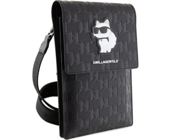 Karl Lagerfeld Saffiano Monogram Choupette KLWBSBSAKHPCK Rokassoma melna