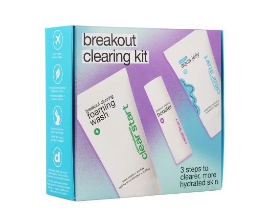 Clear Start Breakout Clearing Kit Set Dermalogica: Clear Start Aqua Jelly, For Regulation Of Excessive Sebum, Gel, For Face, 25 ml + Clear Start, Cleanser, Cleansing Foam, 75 ml + Clear Start Booster, Niacinamide, Calming & Cooling, Local Treatment Lotion