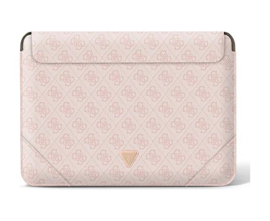 Oriģinālais GUESS klēpjdatora maciņš 4G Uptown Triangle Logo GUCS16P4TP 16 collas rozā krāsā Somas portatīvajiem datoriem