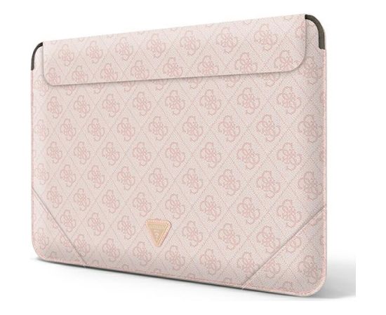 Oriģinālais GUESS klēpjdatora maciņš 4G Uptown Triangle Logo GUCS16P4TP 16 collas rozā krāsā Somas portatīvajiem datoriem