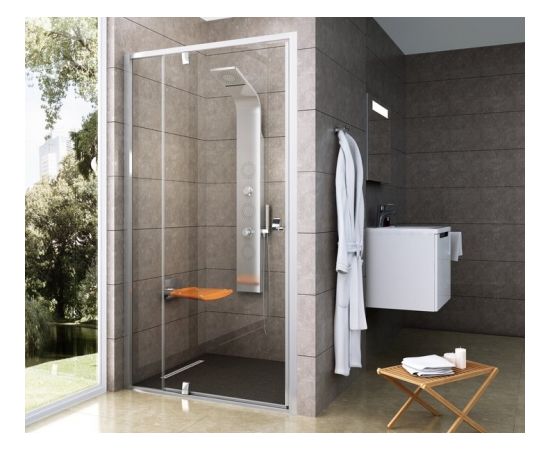 Ravak PDOP2-110 white+glass Transparent veramās dušas durvis Dušas durvis