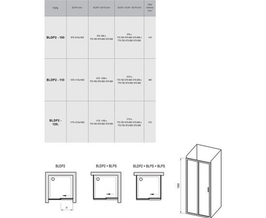 Ravak BLDP2-100 white+glass Transparent