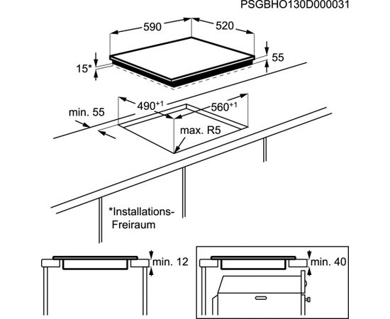 ELECTROLUX EHL6540FOK Iebūvējama virsma - Indukcijas