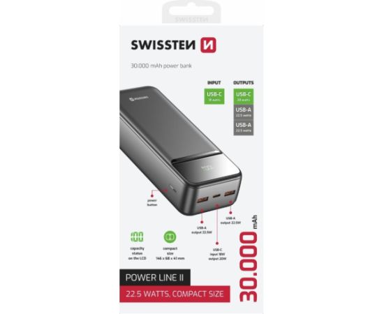 Swissten Power Line II Power Bank 30000 mAh
