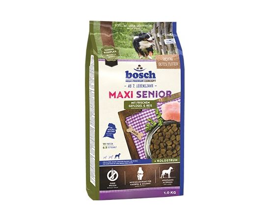 Bosch Hundefutter Maxi Senior Geflügel, 1er Pack (1 x 12.5 kg) Poultry, Rice