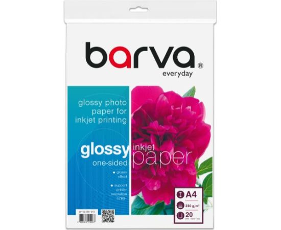 Photo Paper Barva Everyday Glossy 230 g/m², A4, 20 sheets