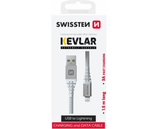 Swissten Kevlar USB - Lightning кабель для передачи данных и зарядки 1.5m