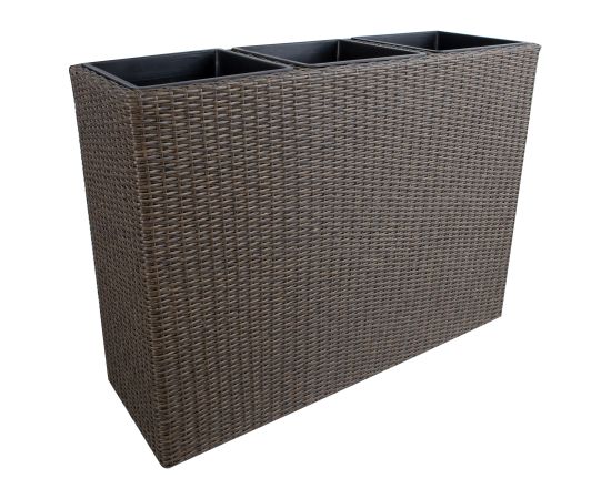 Ящик для цветов WICKER 110x39xH88см, тёмно-коричневый