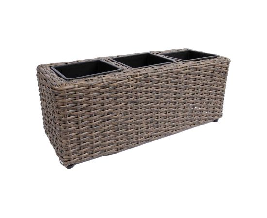 Ящик для цветов WICKER 48x18xH18см, тёмно-коричневый