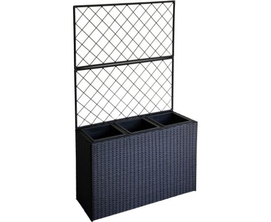 Puķu kaste WICKER taimetoega 83x29xH146cm, melns