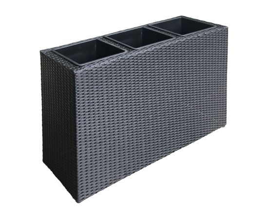 Puķu kaste WICKER 84x30xH62cm, melns
