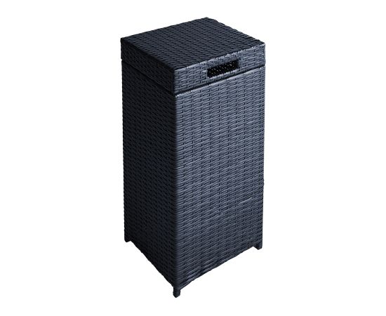 Trash box WICKER 36x36xH80cm, black