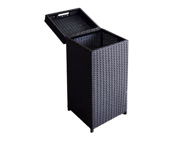 Trash box WICKER 36x36xH80cm, black