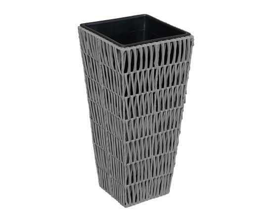 Plant holder WICKER 28x28xH50cm, grey