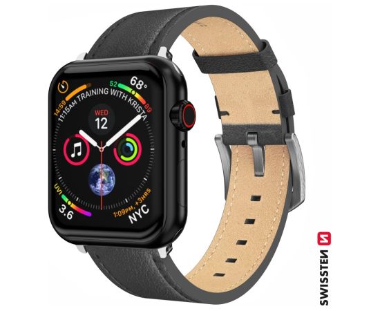 Swissten Кожаный ремешок Apple Watch 42 / 44 / 45 / 49mm
