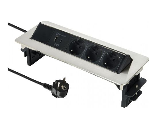 Electraline 62570 Galda Multi ligzdas 3p 2xUSB / 2m Strāvas pagarinātāji