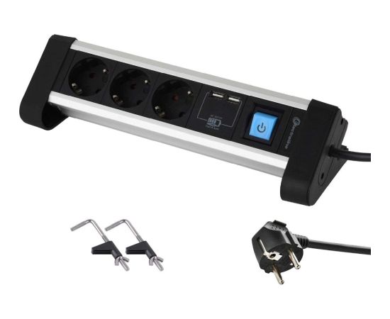 Electraline 62553 Удлинитель 3p+2xUSB 2m Strāvas pagarinātāji