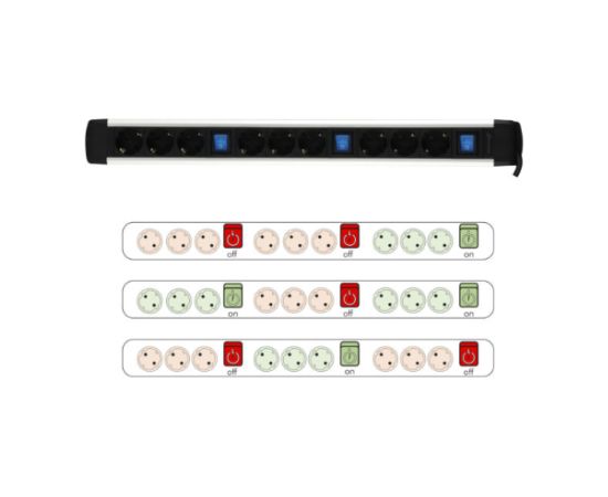 Electraline 62555 Pagarinātājs 9 ligzdas 2m Strāvas pagarinātāji