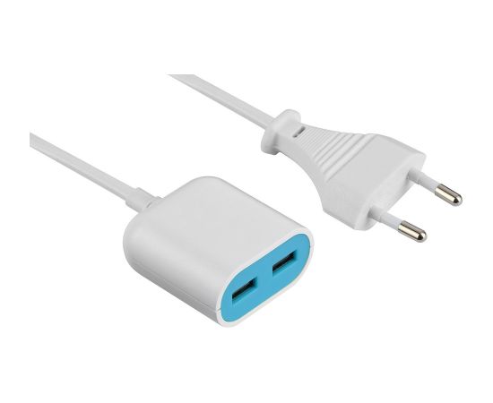 Electraline 500343 Tīkla lādētājs 2xUSB / 2.4A / 1.5m