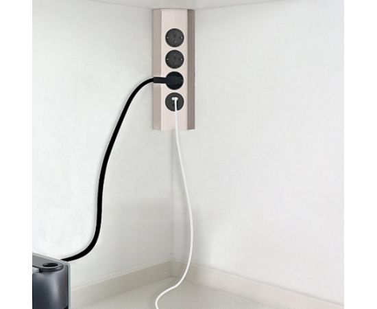 Electraline 62514 Virtuves Slepenais Pagarinātājs 3L. 3G1.5MM2 2M 3+2USB