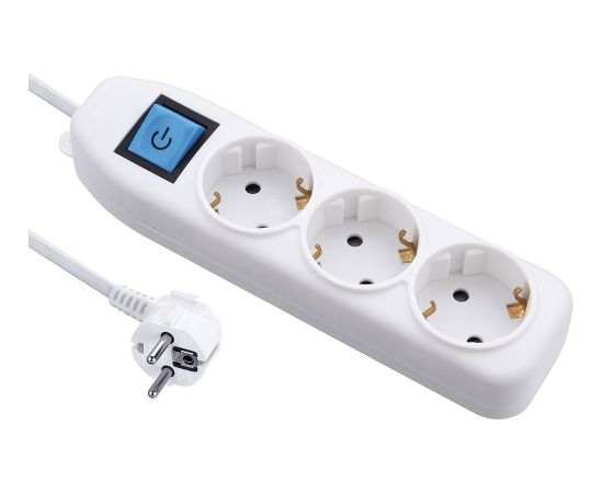 Electraline 62010 Pagarinātājs 3 Ligzdas 1.5m Strāvas pagarinātāji