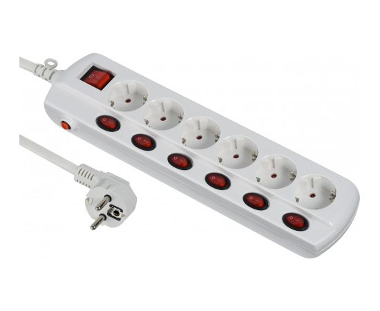 Electraline 62503 Pagarinātājs 6 ligzdas 1.5m Strāvas pagarinātāji