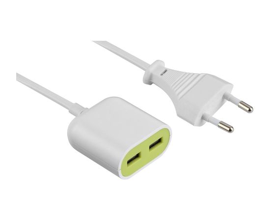 Electraline 500344 Tīkla lādētājs 2xUSB / 2.4A / 1.5m