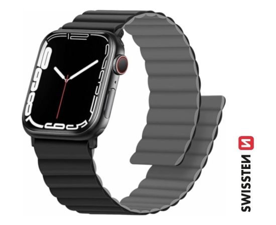Swissten Silikona Magnētiskā Siksniņa priekš Apple Watch 42 / 44 / 45 / 49 mm